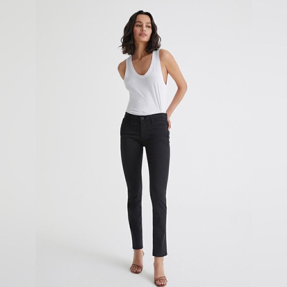 AG Adriano Goldschmied The Prima Mid Rise Cigarette Skinny Pants in Blue